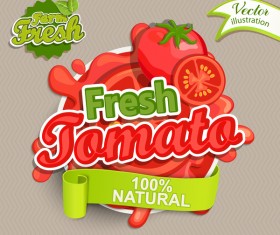 Fresh tomato label vector