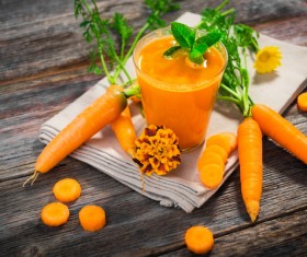 Freshly squeezed vegetable carrot juice Stock Photo
