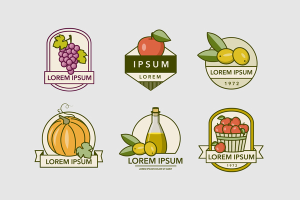 Fruity Labels Vintage design vector