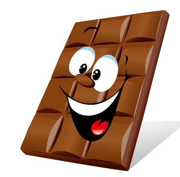 Funny cartoon chocolate design vector 01