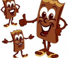 Funny cartoon chocolate design vector 02