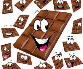 Funny cartoon chocolate design vector 03