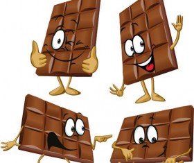 Funny cartoon chocolate design vector 04