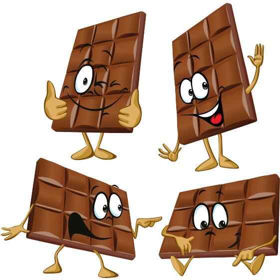 Funny cartoon chocolate design vector 04