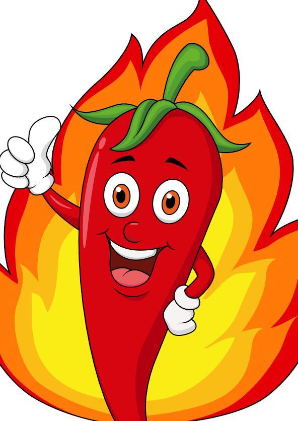 Funny cartoon pepper with fire vector 01