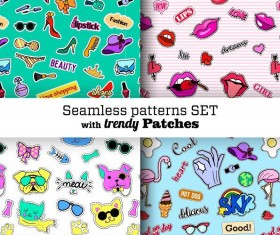 Funny seamless pattern vector material 04