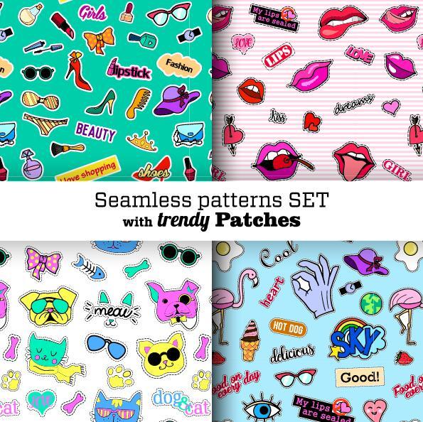 Funny seamless pattern vector material 04