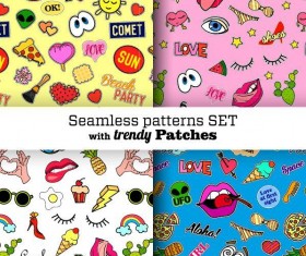 Funny seamless pattern vector material 05