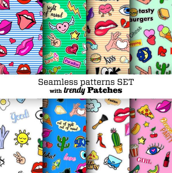 Funny seamless pattern vector material 06