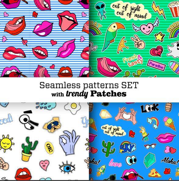 Funny seamless pattern vector material 07