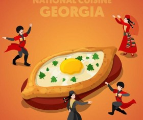 Georgia cuisine vector design