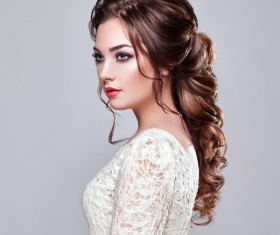 Girl with elegant and shiny hairstyle Stock Photo 02
