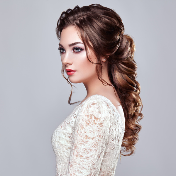 Girl with elegant and shiny hairstyle Stock Photo 02