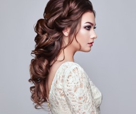 Girl with elegant and shiny hairstyle Stock Photo 03