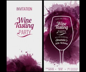 Glass background wine red stains invitation party vector