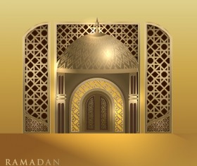 Golden Islamic ramadhan backgrounds vector