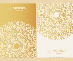 Golden decorative floral ornate vectors 02