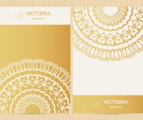 Golden decorative floral ornate vectors 03
