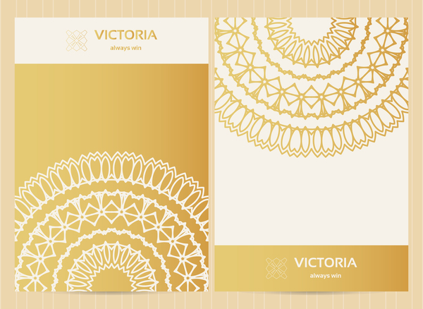 Golden decorative floral ornate vectors 03