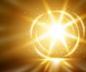 Golden light effect with abstract background vector