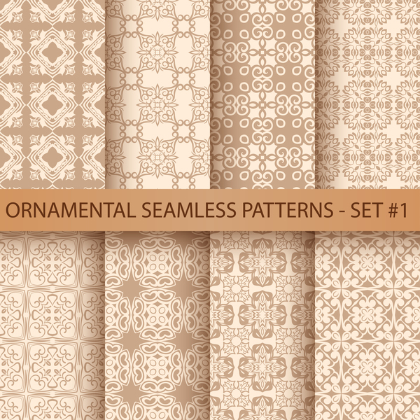 Golden ornament seamless pattern vector 01