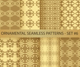Golden ornament seamless pattern vector 02