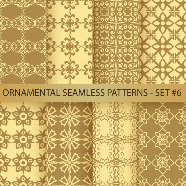 Golden ornament seamless pattern vector 02