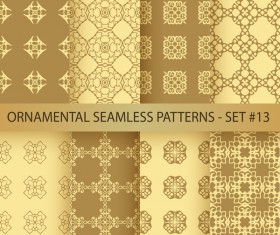 Golden ornament seamless pattern vector 03