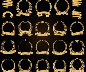 Golden ribbon with Laurel wreath vector
