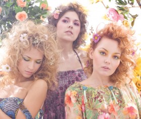 Good friends gathered together in spring outdoors Stock Photo 02