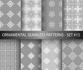 Gray white ornament seamless pattern vector 01
