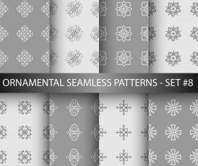 Gray white ornament seamless pattern vector 02