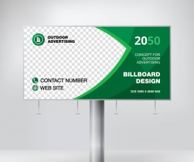 Green outdoor advertising billboard template vector