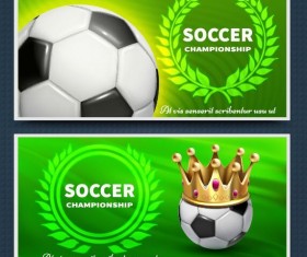 Green soccer banner template vector