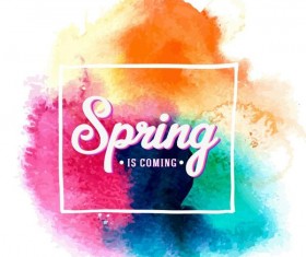 Grunge watercolor spring background vector