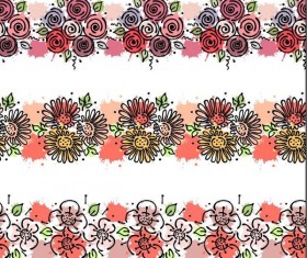 Hand drawn flower border vectors