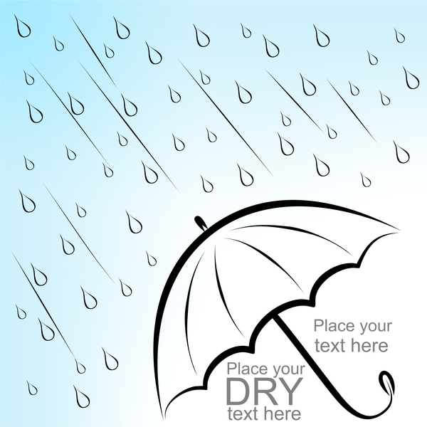Hand rain with umbrella background vector
