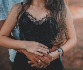 Happy couple hand in hand Stock Photo