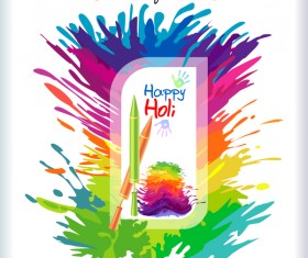 Happy holi festvial color abstract vector 03