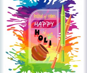 Happy holi festvial color abstract vector 04