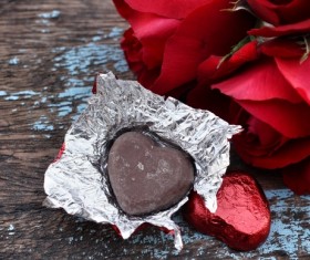 Heart shaped chocolate candy Stock Photo 01