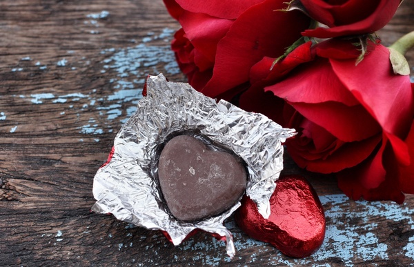 Heart shaped chocolate candy Stock Photo 01