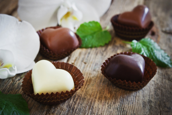 Heart shaped chocolate candy Stock Photo 06