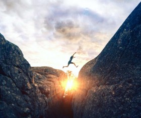 High mountain Parkour Stock Photo