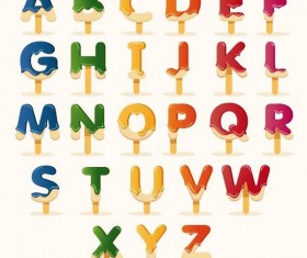 Ice cream alphabet vector