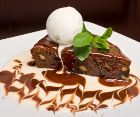 Ice cream and cake dessert Stock Photo 02