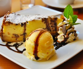 Ice cream and cake dessert Stock Photo 03