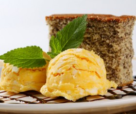 Ice cream and cake dessert Stock Photo 05