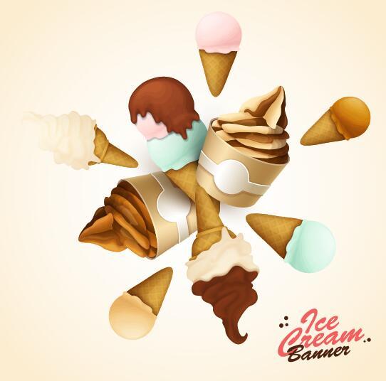 Ice cream vector backgrounds 01