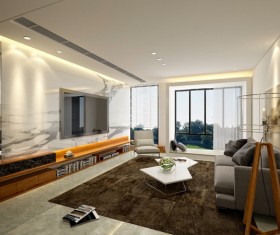 Interior modern decorated living room Stock Photo 01